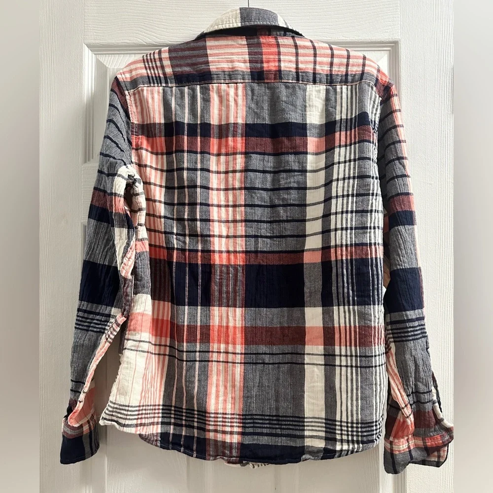 BANANA REPUBLIC UNTUCKED SLIM-FIT DOUBLE-WEAVE SHIRT SIZE MED